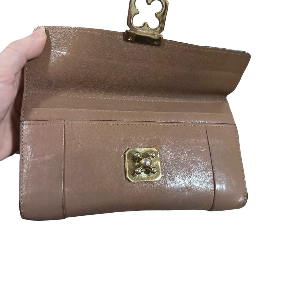 Chloé Elsie continental long wallet Beige Color With Turn Lock 7.5x4.5 COA - Picture 10 of 15